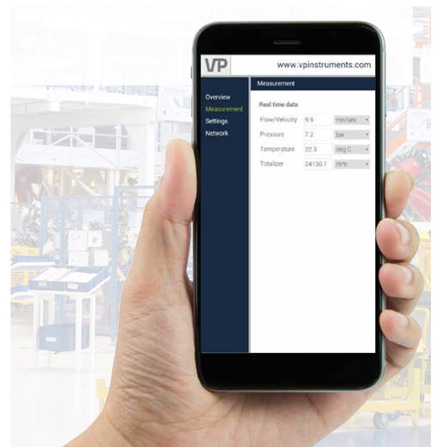 Medidor de caudal, presión y temperatura para aire comprimido | VPFlowScope M | VP Instruments
